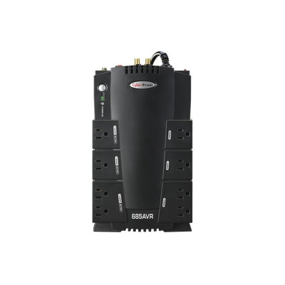 CYBERPOWER - UPS de 685 VA/390 W, Topología Línea Interactiva, Entrada 120 Vca NEMA 5-15P, Tipo Gabinete Compacto, Con 8 Tomas NEMA 5-15R