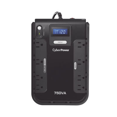 CYBERPOWER - UPS de 750 VA/420 W, Topología Standby, Entrada 120 Vca NEMA 5-15P, Tipo Gabinete Compacto, Con 8 Tomas NEMA 5-15R