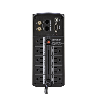 CYBERPOWER - UPS de 850 VA/510 W, Topología Línea Interactiva, Entrada 120 Vca NEMA 5-15P, Tipo Mini Torre, Con 9 Tomas NEMA 5-15R