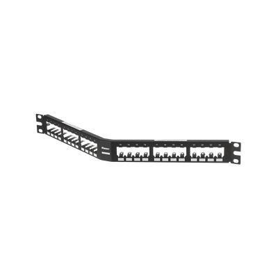 PANDUIT - Panel de Parcheo Modular Mini-Com (Sin Conectores), Angulado, Totalmente Blindado, de 24 Puertos, 1UR