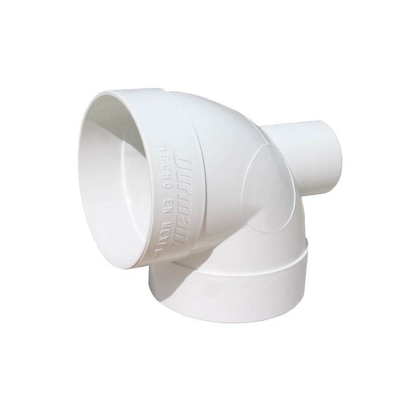 Codo sanitario pvc 100 mm. 4" x 2" salida trasera