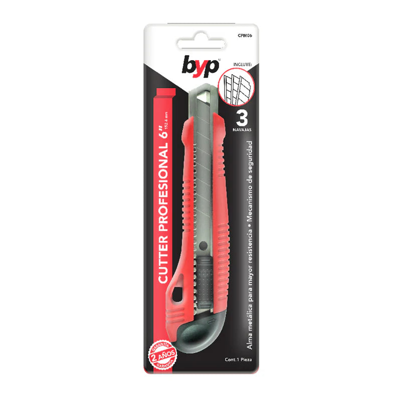 Cutter profesional metálico (incluye 3 navajas) 5"