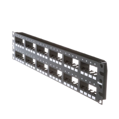 PANDUIT - Panel de Parcheo Modular Mini-Com (Sin Conectores), Plano de Instalación al Ras, Sin Blindaje, de 48 Puertos, 2UR