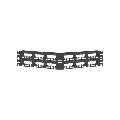 PANDUIT - Panel de Parcheo Modular Mini-Com (Sin Conectores), Angulado Instalación la Ras, Sin Blindaje, de 48 Puertos, 2UR
