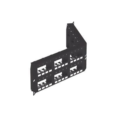 PANDUIT - Panel de Parcheo Modular Mini-Com (Sin Conectores), Angulado Instalación la Ras, Sin Blindaje, de 48 Puertos, 2UR