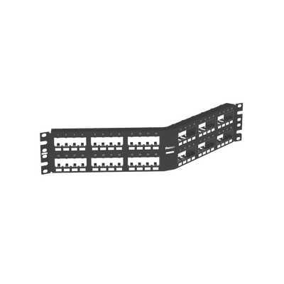PANDUIT - Panel de Parcheo Modular Mini-Com (Sin Conectores), Angulado Instalación la Ras, Sin Blindaje, de 48 Puertos, 2UR
