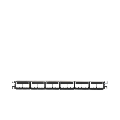 PANDUIT - Panel de Parcheo Modular Mini-Com (Sin Conectores), Plano, Sin Blindaje, Con Etiqueta y Cubierta, de 24 Puertos, 1UR