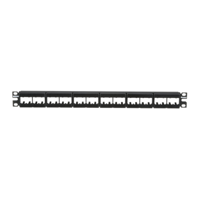 PANDUIT - Panel de Parcheo Modular Mini-Com (Sin Conectores), Plano, Sin Blindaje, Con Etiqueta y Cubierta, de 24 Puertos, 1UR