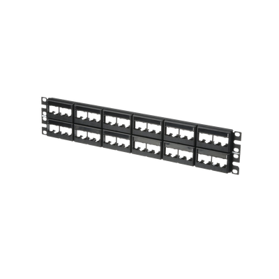 PANDUIT - Panel de Parcheo Modular Mini-Com (Sin Conectores), Plano, Sin Blindaje, Con Etiqueta y Cubierta, de 48 Puertos, 2UR