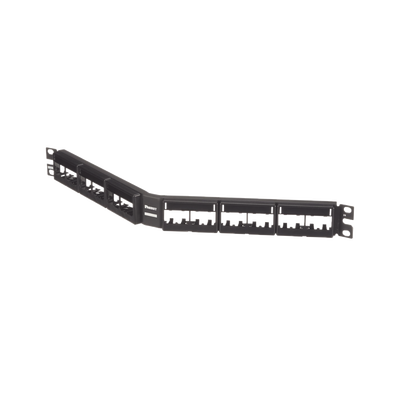 PANDUIT - Panel de Parcheo Modular Mini-Com (Sin Conectores), Angulado, Sin Blindaje, Con Etiqueta y Cubierta, de 24 Puertos, 1UR