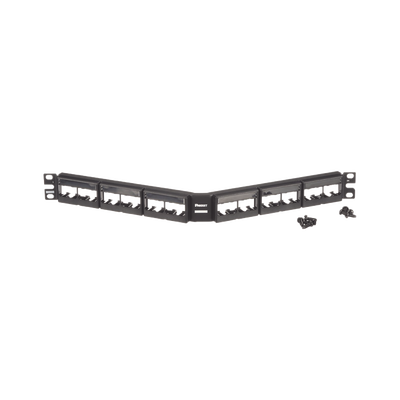 PANDUIT - Panel de Parcheo Modular Mini-Com (Sin Conectores), Angulado, Sin Blindaje, Con Etiqueta y Cubierta, de 24 Puertos, 1UR
