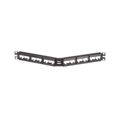 PANDUIT - Panel de Parcheo Modular Mini-Com (Sin Conectores), Angulado, Sin Blindaje, Con Etiqueta y Cubierta, de 24 Puertos, 1UR