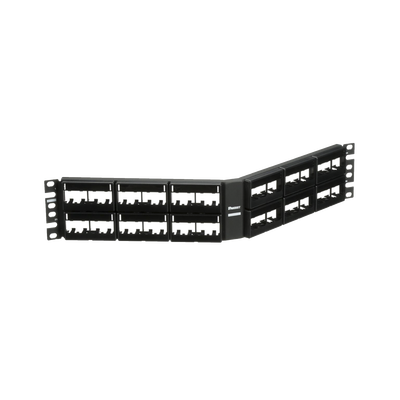 PANDUIT - Panel de Parcheo Modular Mini-Com (Sin Conectores), Angulado, Sin Blindaje, Con Etiqueta y Cubierta, de 48 Puertos, 2UR