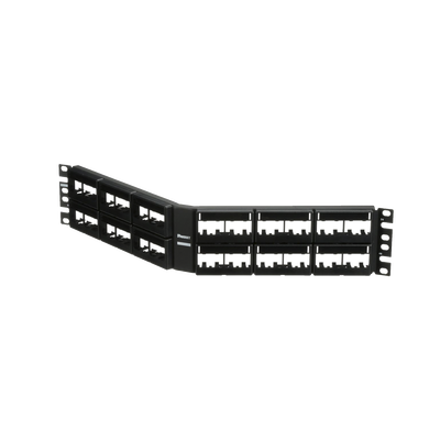 PANDUIT - Panel de Parcheo Modular Mini-Com (Sin Conectores), Angulado, Sin Blindaje, Con Etiqueta y Cubierta, de 48 Puertos, 2UR
