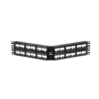 PANDUIT - Panel de Parcheo Modular Mini-Com (Sin Conectores), Angulado, Sin Blindaje, Con Etiqueta y Cubierta, de 48 Puertos, 2UR