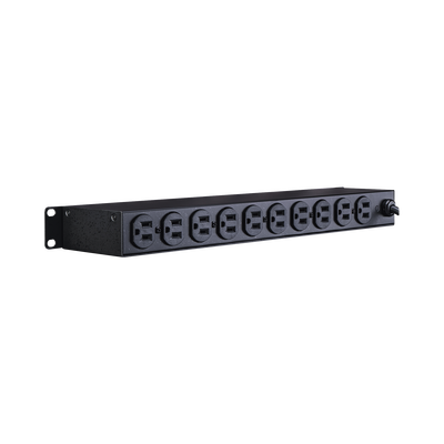 CYBERPOWER - PDU Básico Para Distribución de Energía, Con 10 Tomas NEMA 5-15R Traseras, 1UR, 15 Amp, 120 Vca