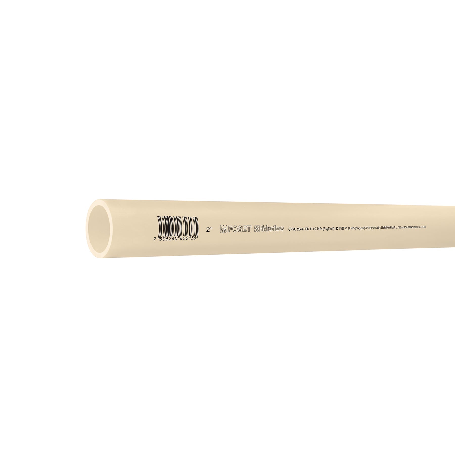 Tubo de 2' CPVC hidraulico RD 11, 3m, 3.5kg, FOSET