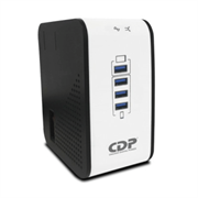 CDP - Regulador de voltaje CDP R2CU-AVR1008 1000VA/500W indicadores LED de funcionamiento 8  NEMA 5-15R y 4 puertos USB