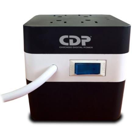 CDP - Regulador de voltaje CDP RU-AVR604 600VA/300W indicadores LED de funcionamiento 4 contactos NEMA 5-15R y 4 puertos USB