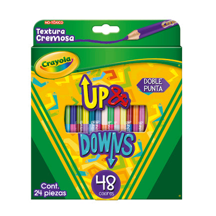 CRAYOLA - Lapices de colores Crayola Up y Downs con 24 piezas