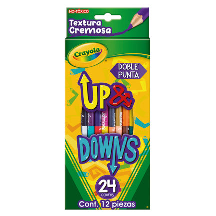 CRAYOLA - Lapices de colores Crayola Up y Downs con 12 piezas