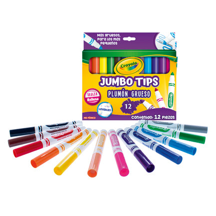 CRAYOLA - Plumones Crayola JumboTips con 12 piezas