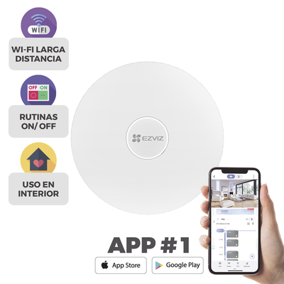 EZVIZ - Hub Wi-Fi Para Sensores de Alarma / Soporta Hasta 32 Dispositivos / Configuración Mediante App EZVIZ / Protocolo Zigbee Para Vincular Accesorios / Alertas de Eventos Al  Instante