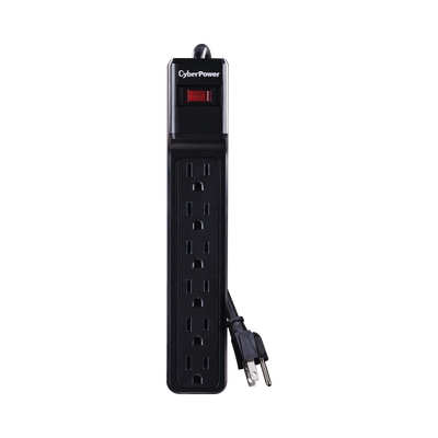 CYBERPOWER - Multicontacto Con Supresor de Picos, Voltaje de Entrada 125 Vca NEMA 5-15P, Con 6 Salidas NEMA 5-15R, 1200 Joules