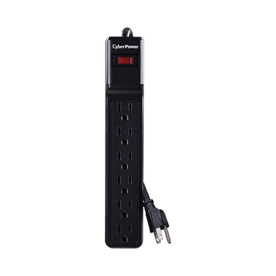 CYBERPOWER - Multicontacto Con Supresor de Picos, Voltaje de Entrada 125 Vca NEMA 5-15P, Con 6 Salidas NEMA 5-15R, 1200 Joules