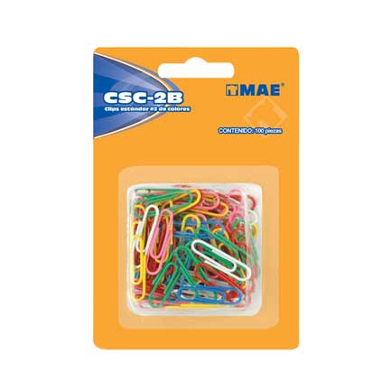 MAE - CLIP MAE ESTANDAR BLISTER DE COLORES C/100 PIEZAS