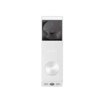 EZVIZ - Doorbell de Batería Recargable con Transformador de 5Vcc o Panel Solar (Incluye Panel) / 3 megapíxel / Doble Lente / Protección IP65 / Audio de Dos Vías