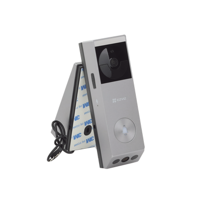 EZVIZ - Doorbell de Batería Recargable con Transformador de 5Vcc o Panel Solar (Incluye Panel) / 3 megapíxel / Doble Lente / Protección IP65 / Audio de Dos Vías