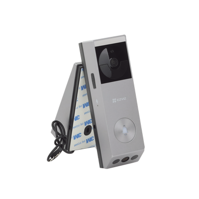 EZVIZ - Doorbell de Batería Recargable con Transformador de 5Vcc o Panel Solar (Incluye Panel) / 3 megapíxel / Doble Lente / Protección IP65 / Audio de Dos Vías