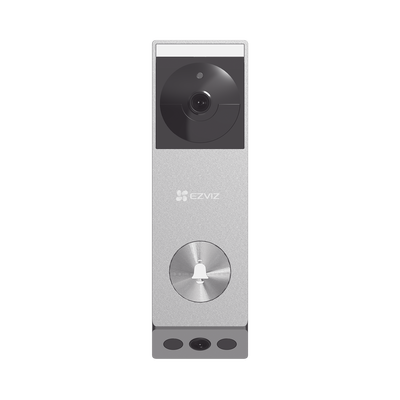 EZVIZ - Doorbell de Batería Recargable con Transformador de 5Vcc o Panel Solar (Incluye Panel) / 3 megapíxel / Doble Lente / Protección IP65 / Audio de Dos Vías