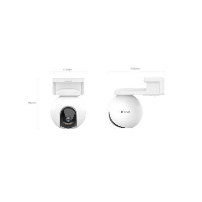 EZVIZ - Camara PT / Wi-Fi / Con Bateria Recargable (Sin Cables) / 2K Plus (4 Megapixel)  / Compatible con Panel Solar CS-CMT-SOLARPANEL-E / Seguimiento Inteligente / Visión Nocturna a Color / Detección humana  / Exterior