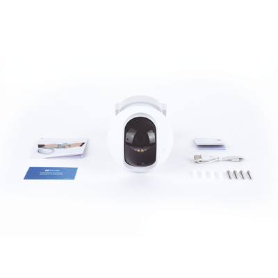 EZVIZ - Camara PT / Wi-Fi / Con Bateria Recargable (Sin Cables) / 2K Plus (4 Megapixel)  / Compatible con Panel Solar CS-CMT-SOLARPANEL-E / Seguimiento Inteligente / Visión Nocturna a Color / Detección humana  / Exterior