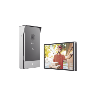 EZVIZ - Videoportero IP Conexión a 2 Hilos / Con Monitor Wi-Fi para Interior / Frente de Calle  IP65 Uso En Exterior Debe Tener Protección / Cámara 3 Megapíxel / Llamada a la App / Apertura remota  / Apertura de 1 Puerta y un 1 Porton