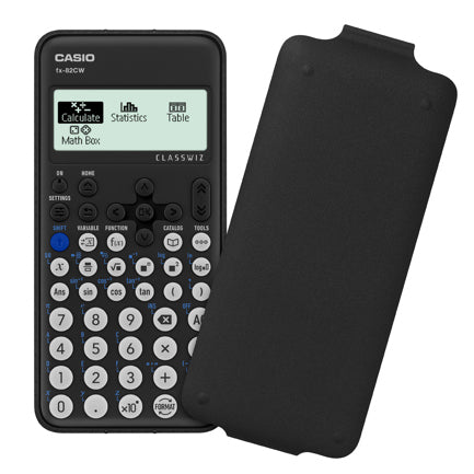 CASIO - Calculadora Cientifica Casio mas de 290 funciones FX-82CW para preparatoria y universidad negra 4 lineas codigo QR