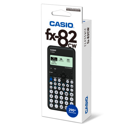 CASIO - Calculadora Cientifica Casio mas de 290 funciones FX-82CW para preparatoria y universidad negra 4 lineas codigo QR