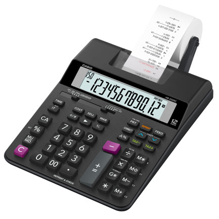 CASIO - Calculadora Casio con impresora tipo Sumadora HR-200RC negro pantalla LCD  Costo Venta y Margen 150 pasos
