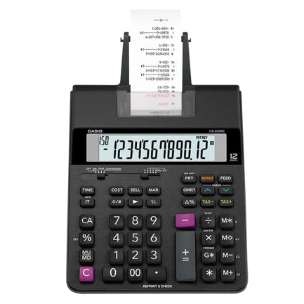 CASIO - Calculadora Casio con impresora tipo Sumadora HR-200RC negro pantalla LCD  Costo Venta y Margen 150 pasos