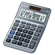 CASIO - Calculadora de Escritorio Casio MS-120FM 12 digitos gris metalico calculo de costo venta y margen doble alimentacion