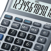 CASIO - Calculadora de Escritorio Casio MS-120FM 12 digitos gris metalico calculo de costo venta y margen doble alimentacion