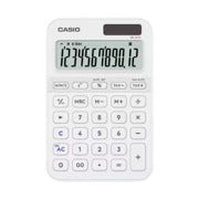 CASIO - Calculadora Casio MS-20YC-WE Blanca De 12 Dígitos Pantalla Extragrande Solar Y Batería