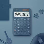CASIO - Calculadora Casio MS-20YC-NY Color Azul Marino De 12 Dígitos Pantalla Extragrande Solar Y Batería