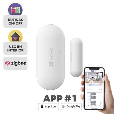 EZVIZ - Contacto Magnético Inalambrico / Para Hub CS-A3 / Compatible con Kit de Alarmas EZVIZ CS-B1 / Uso en Interior / Protocolo Zigbee /