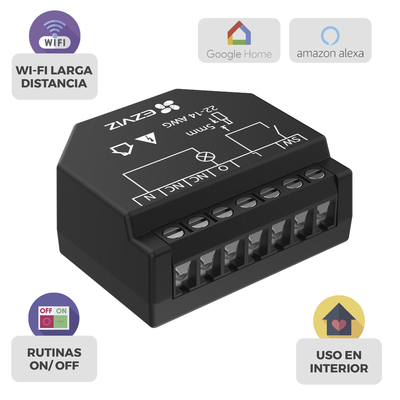 EZVIZ - Relevador Wi-Fi  Inteligente / Ideal Para Control de Iluminación / 1 Salida para un Apagador / Control Remoto / Horarios Personalizados / Registro de Consumo
