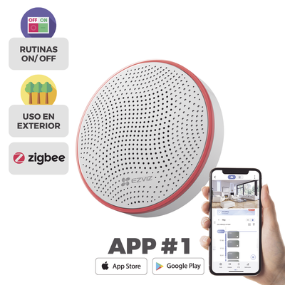 EZVIZ - Sirena Inalambrica  Con estrobo / Utiliza 4 Baterías CR123A ó Alimentación 12Vcc / Compatible con Kit de alarmas CS-B1 / Uso en Exterior