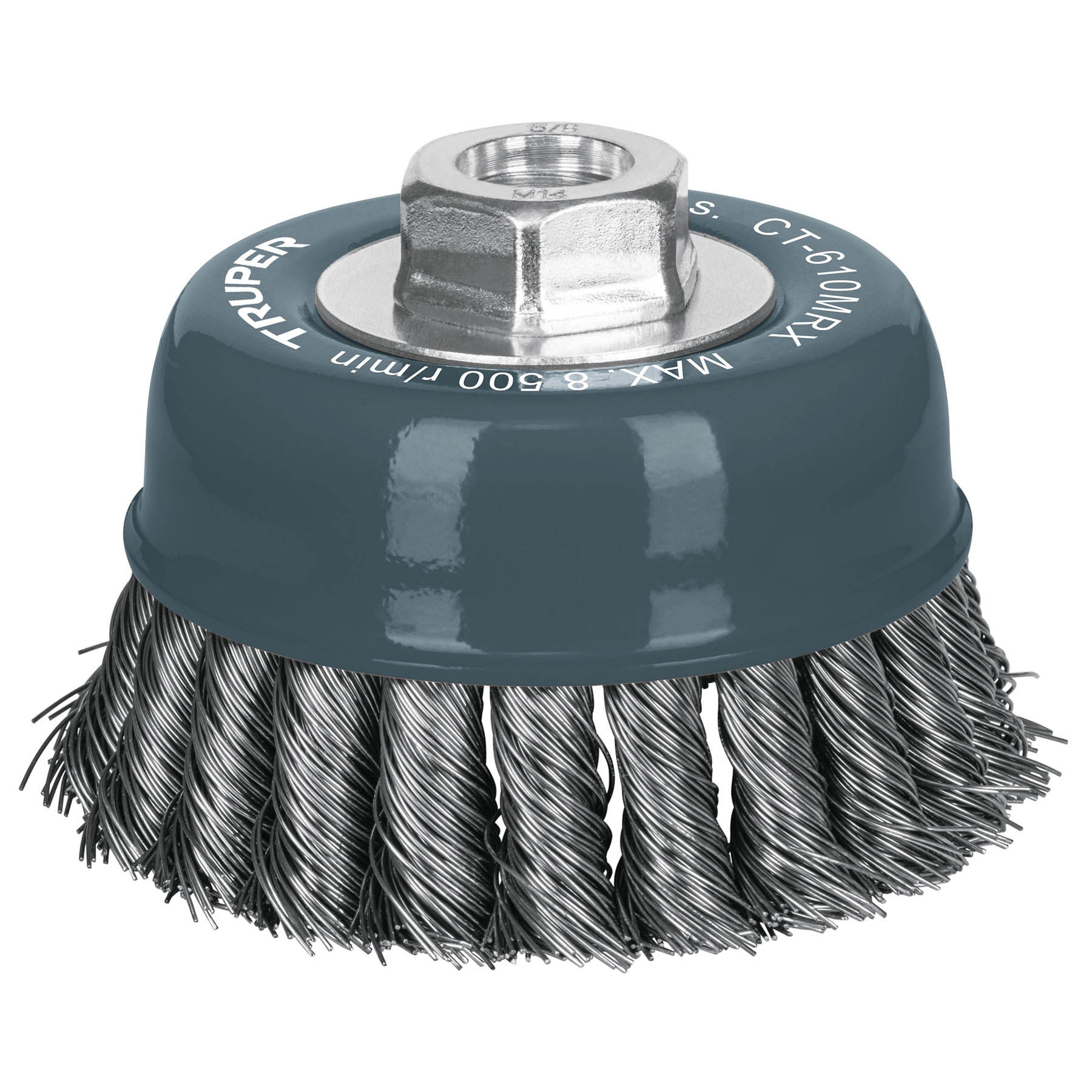 Carda copa 4' alambre trenzado grueso, Multi-rosca, Truper