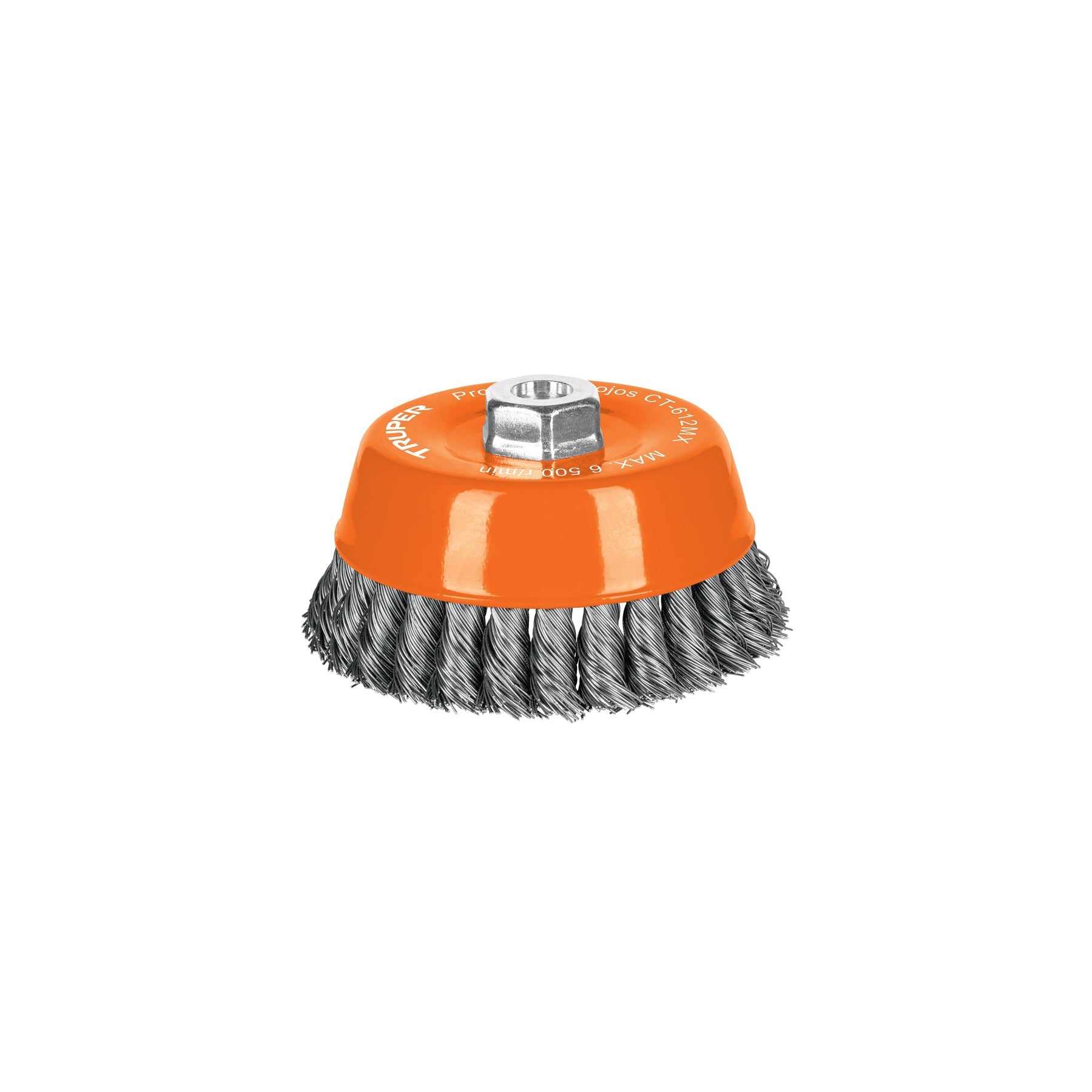 Carda copa 5' alambre trenzado fino, eje M14, Truper